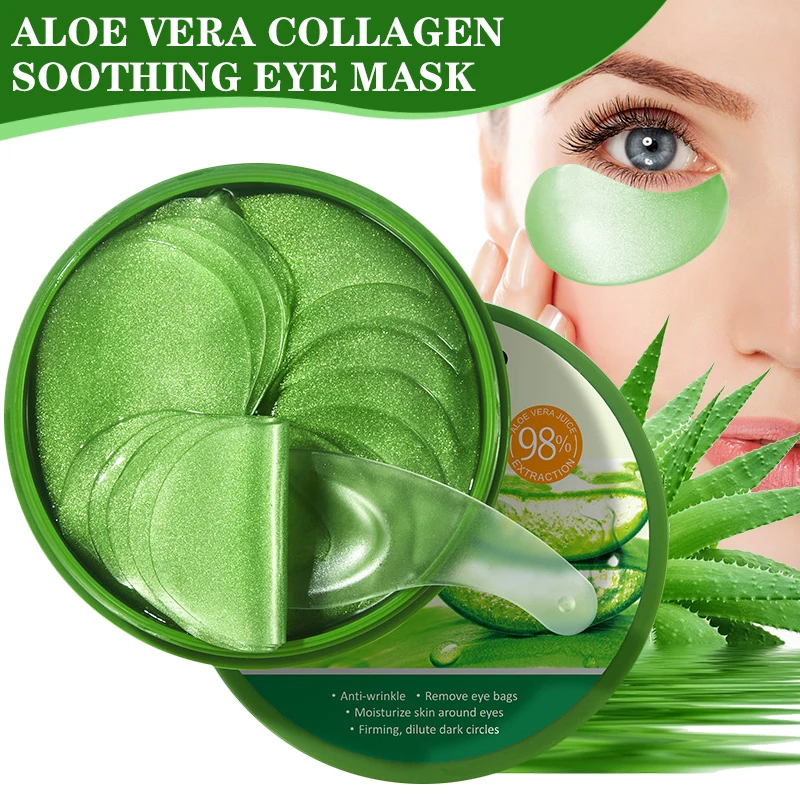 Collagen Sheet Mask - 60 stks Aloë Vera Collageen Oogmasker
