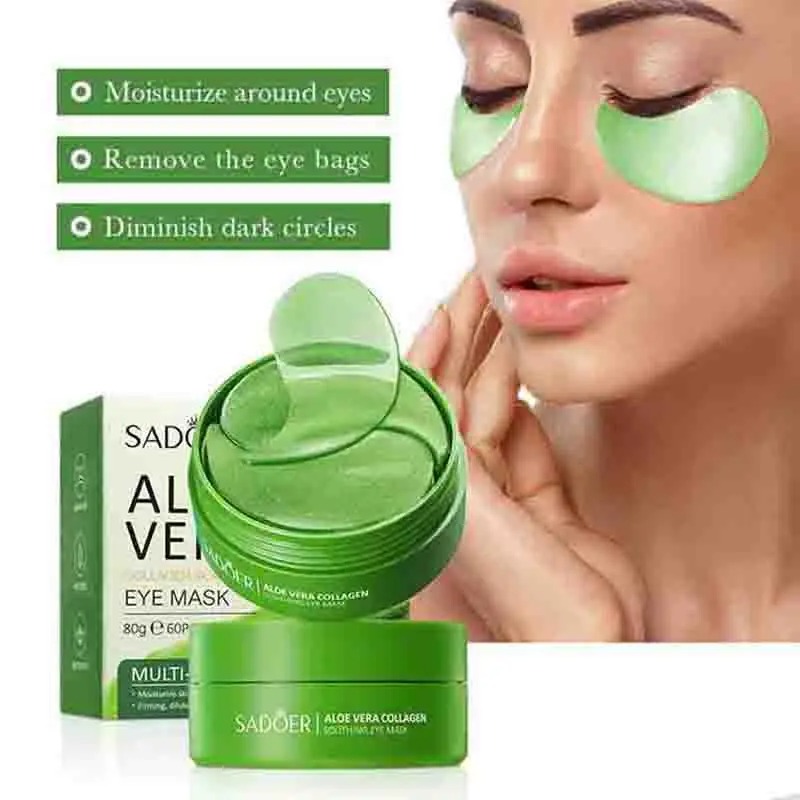 Collagen Sheet Mask - 60pcs Aloë Vera Collageen Oogmasker Anti