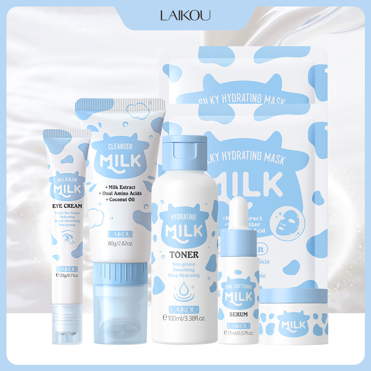 LAIKOU 6-delige Melk Hydratere - Skincare Glow Glowing recensie en prijs